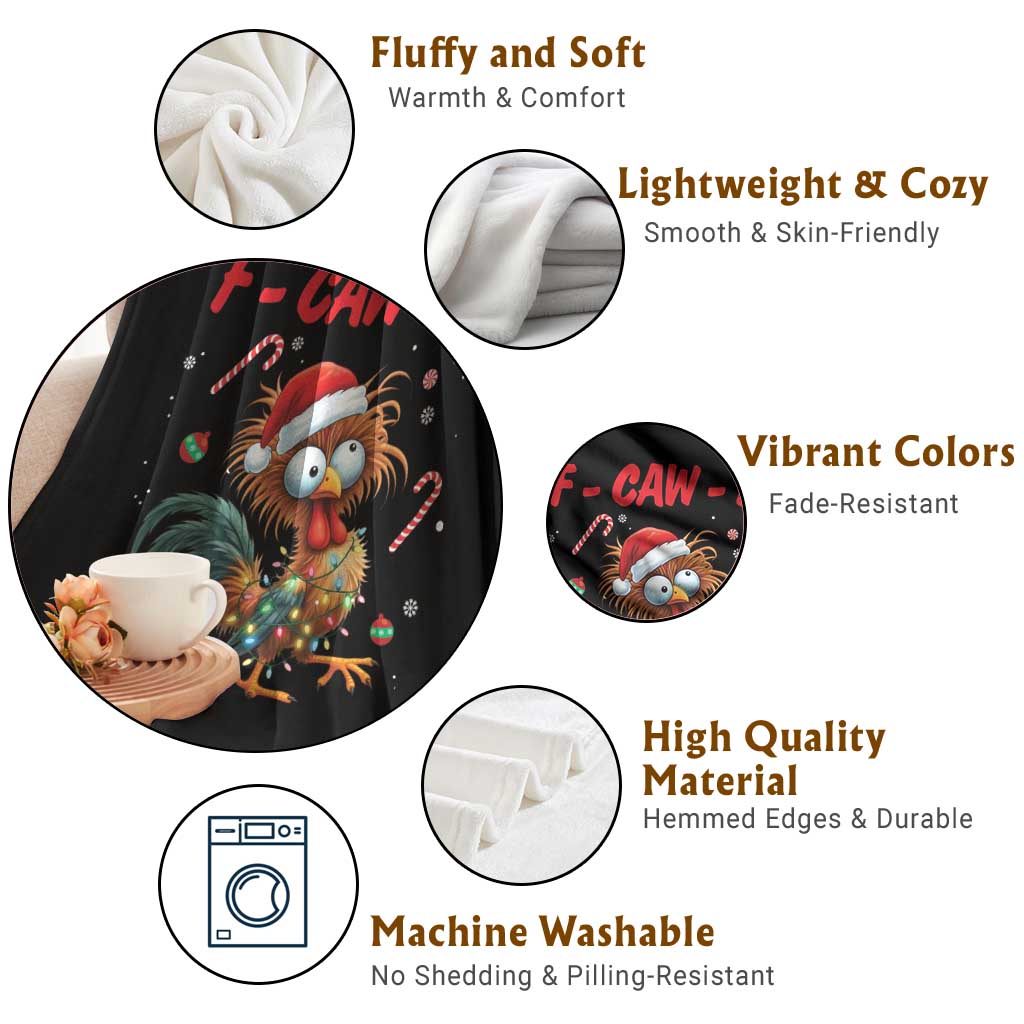 Funny F Caw F Chicken Meme Throw Blanket Christmas Gift - Wonder Print Shop