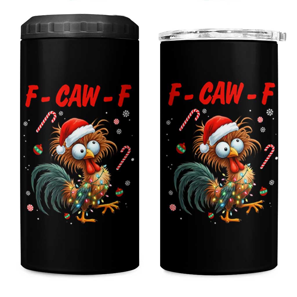Funny F Caw F Chicken Meme 4 in 1 Can Cooler Tumbler Christmas Gift - Wonder Print Shop
