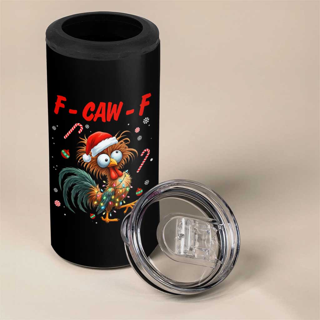 Funny F Caw F Chicken Meme 4 in 1 Can Cooler Tumbler Christmas Gift - Wonder Print Shop