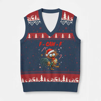 Funny F Caw F Chicken Meme V-Neck Knit Sweater Vest Xmas Gift - Wonder Print Shop