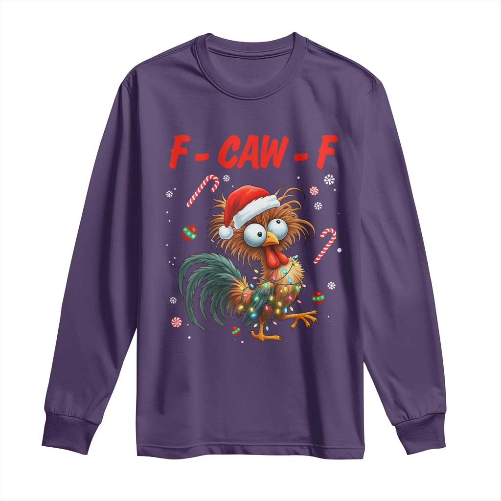 Funny F Caw F Chicken Meme Long Sleeve Shirt Christmas Gift - Wonder Print Shop