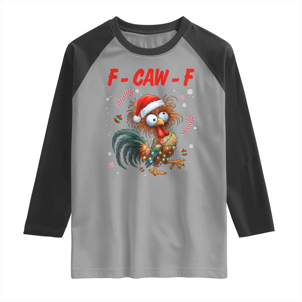 Funny F Caw F Chicken Meme Raglan Shirt Christmas Gift - Wonder Print Shop