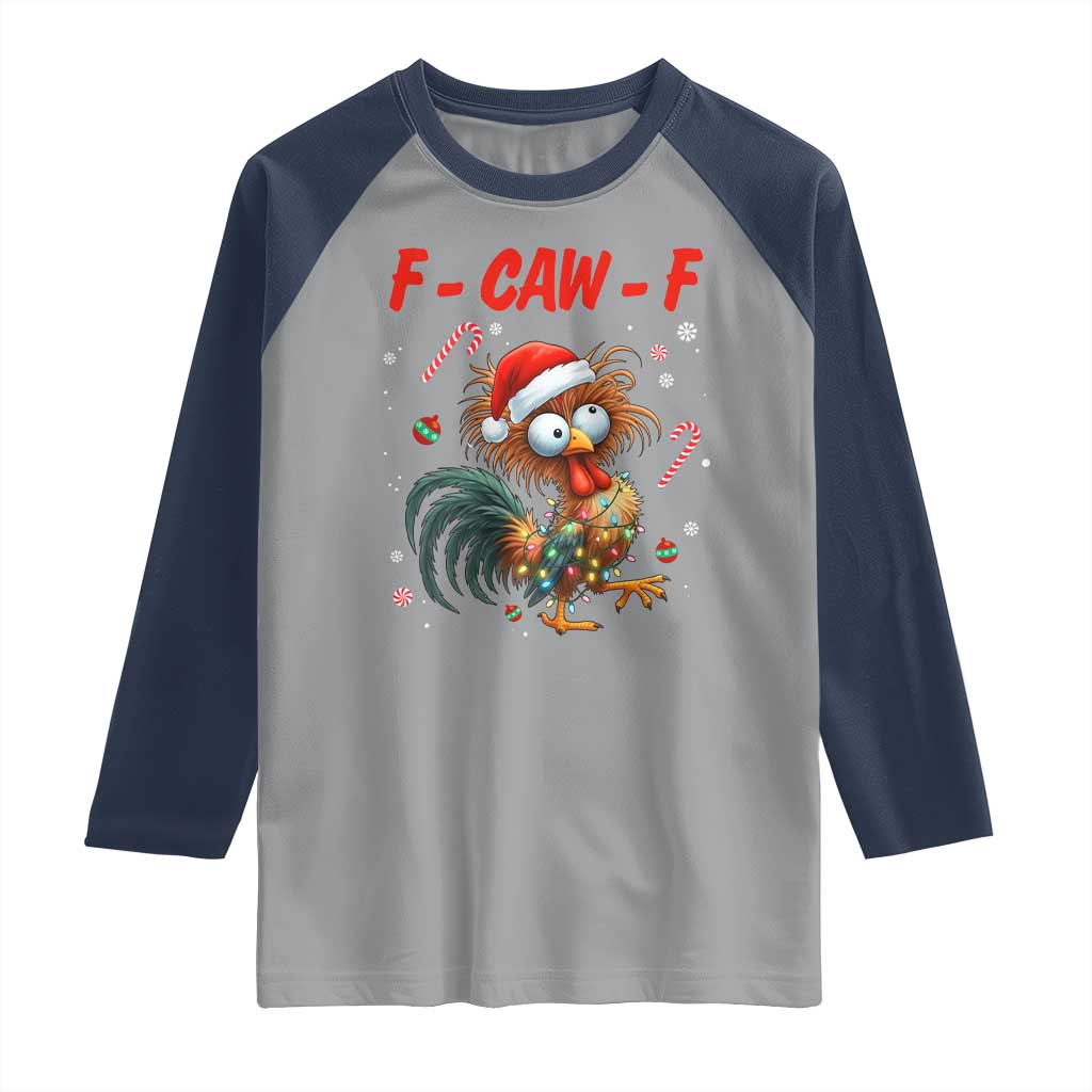 Funny F Caw F Chicken Meme Raglan Shirt Christmas Gift - Wonder Print Shop