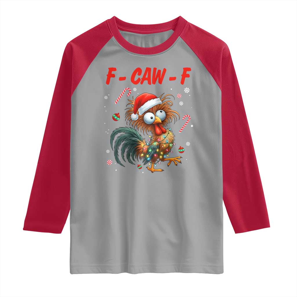Funny F Caw F Chicken Meme Raglan Shirt Christmas Gift - Wonder Print Shop