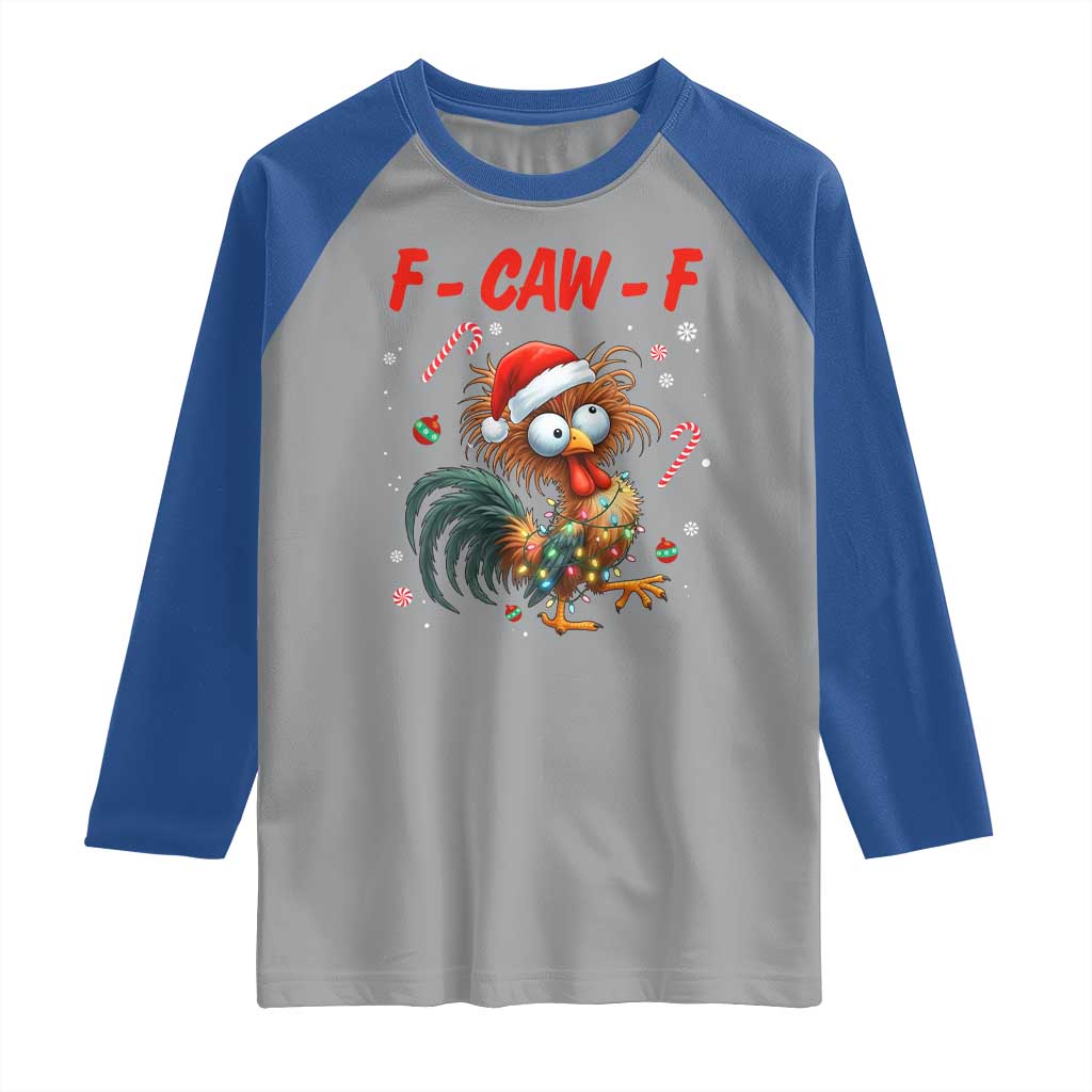 Funny F Caw F Chicken Meme Raglan Shirt Christmas Gift - Wonder Print Shop