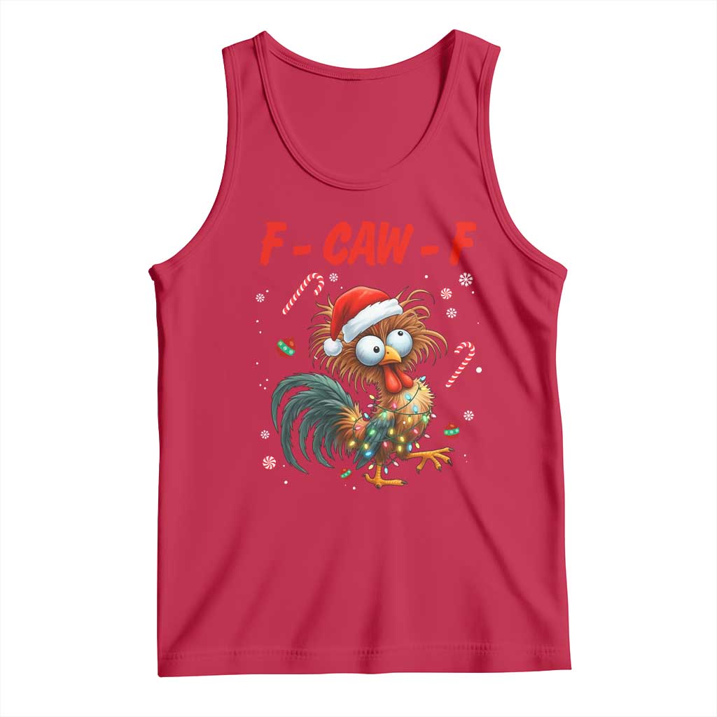 Funny F Caw F Chicken Meme Tank Top Christmas Gift - Wonder Print Shop