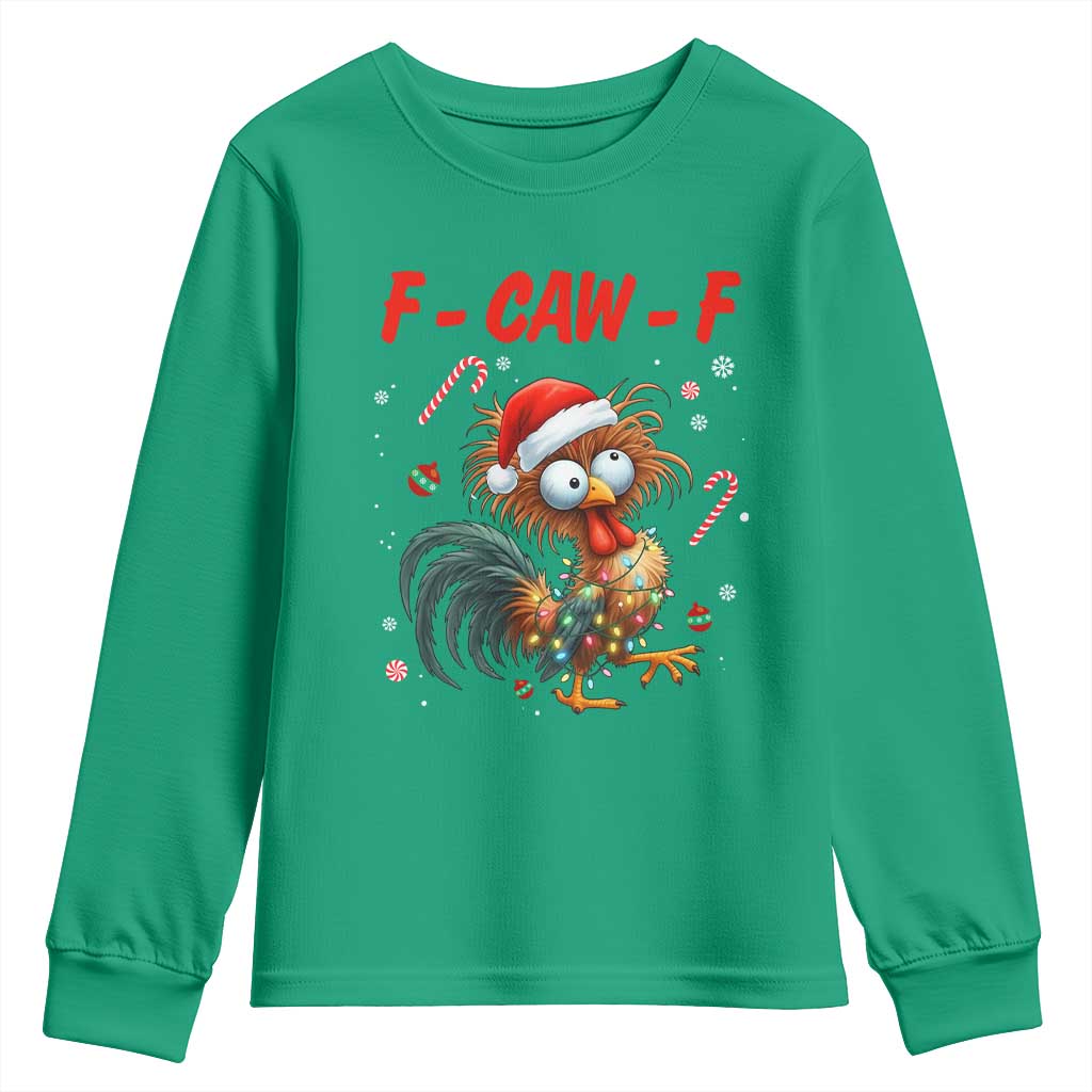 Funny F Caw F Chicken Meme Youth Sweatshirt Christmas Gift - Wonder Print Shop