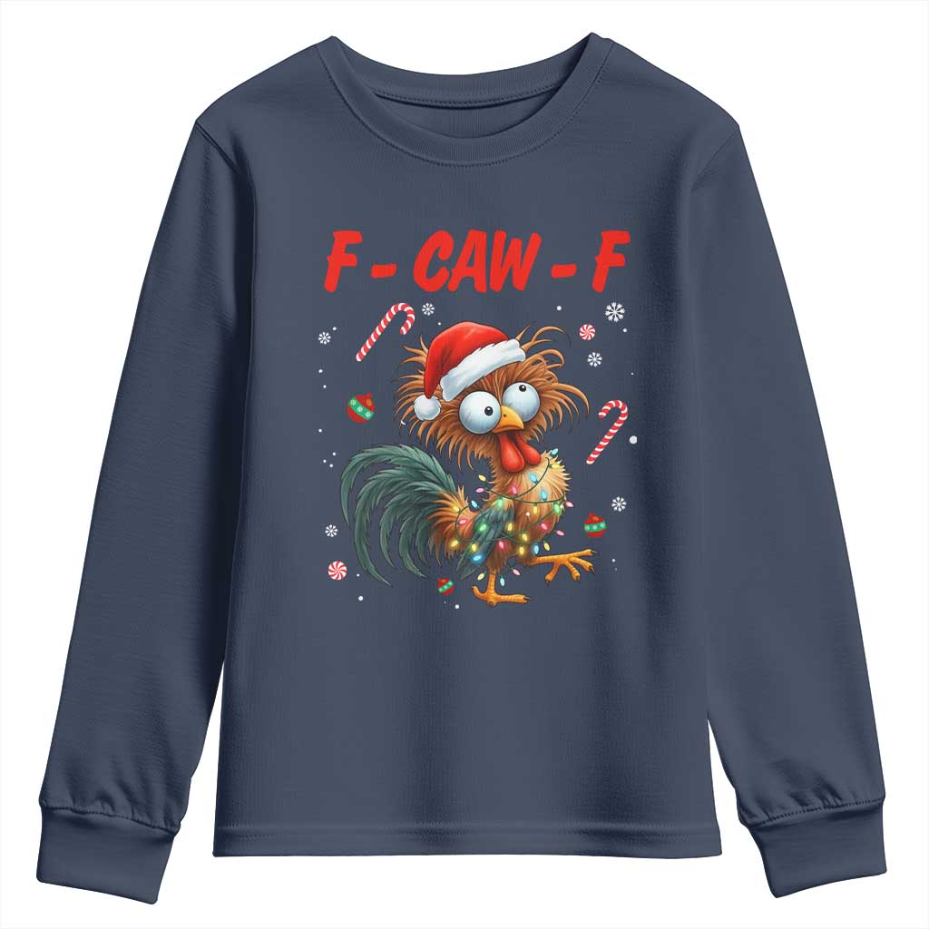 Funny F Caw F Chicken Meme Youth Sweatshirt Christmas Gift - Wonder Print Shop