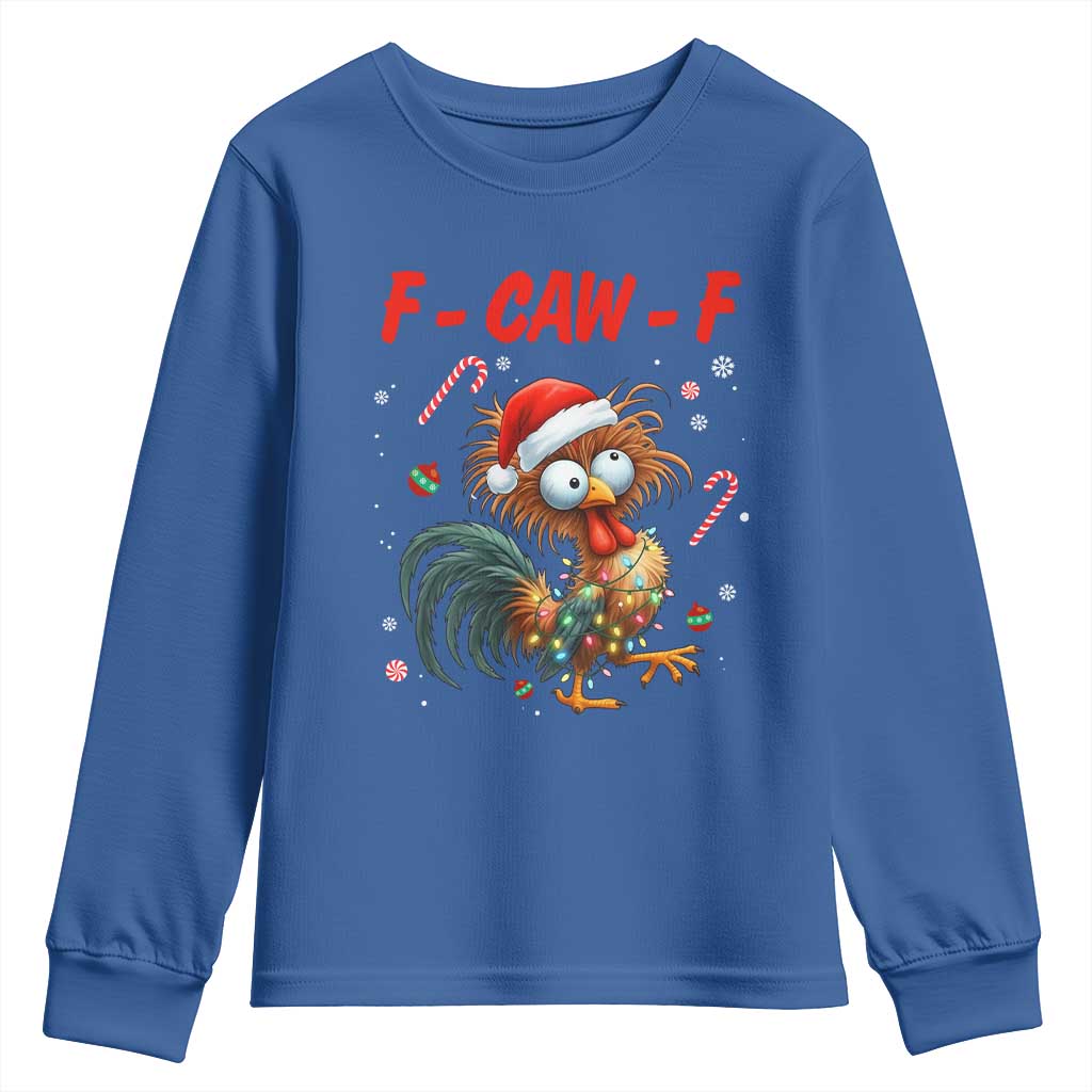 Funny F Caw F Chicken Meme Youth Sweatshirt Christmas Gift - Wonder Print Shop