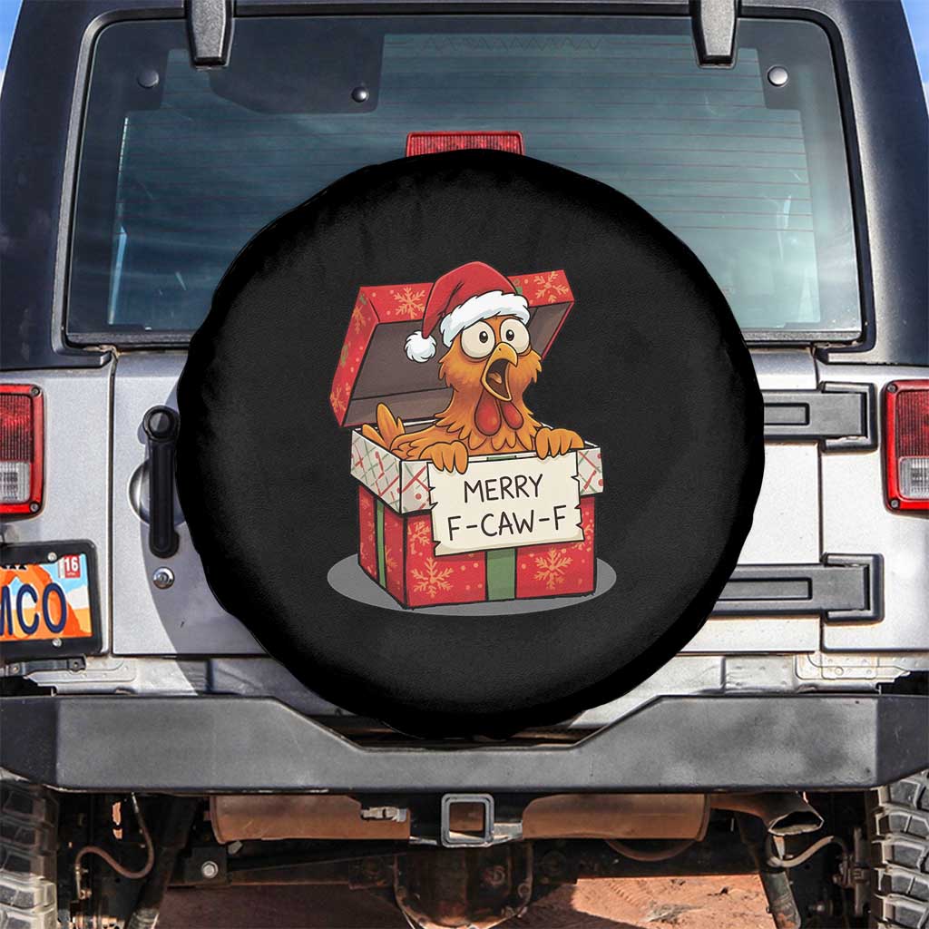 Merry F Caw F Santa Chicken Spare Tire Cover Funny Christmas Gift - Wonder Print Shop