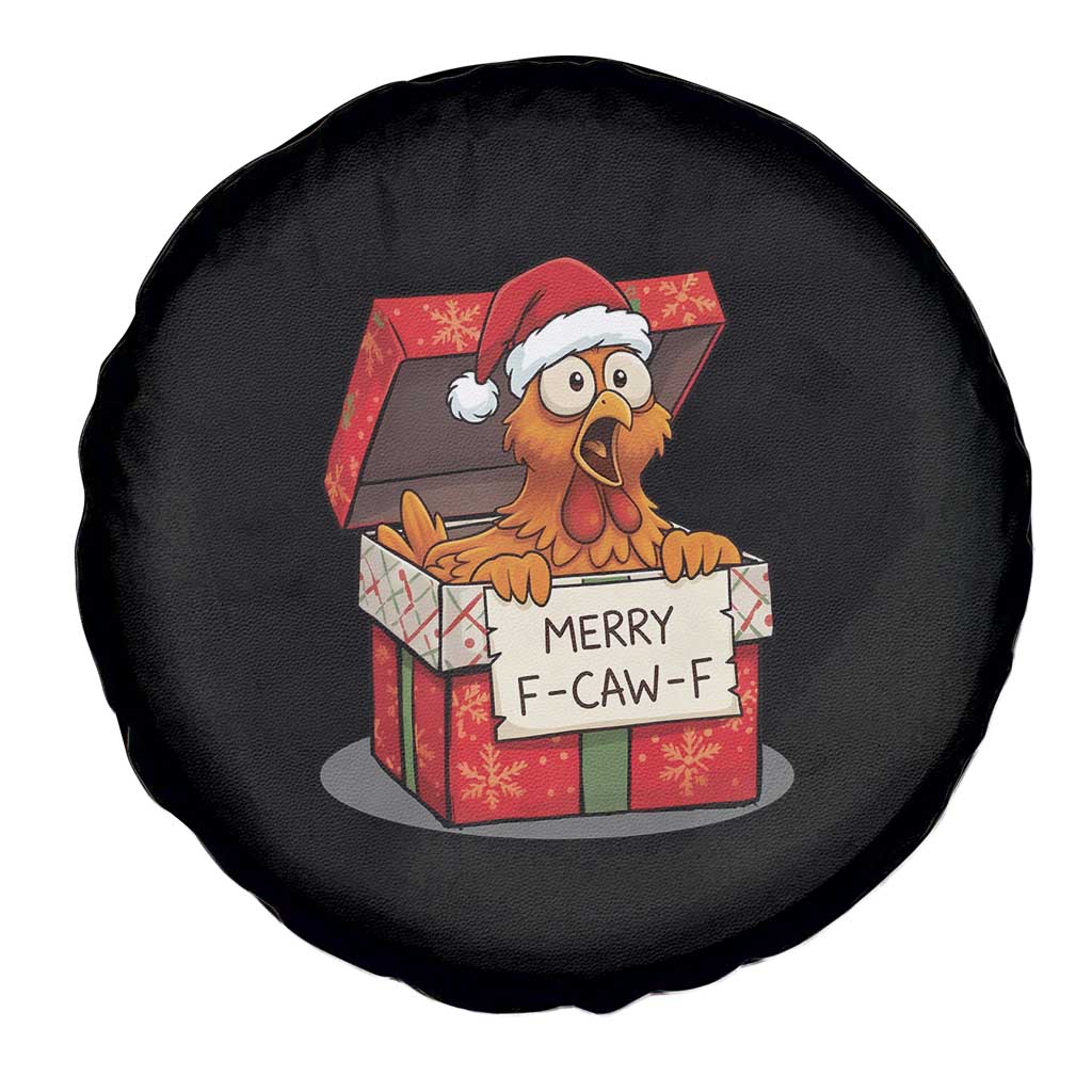 Merry F Caw F Santa Chicken Spare Tire Cover Funny Christmas Gift - Wonder Print Shop