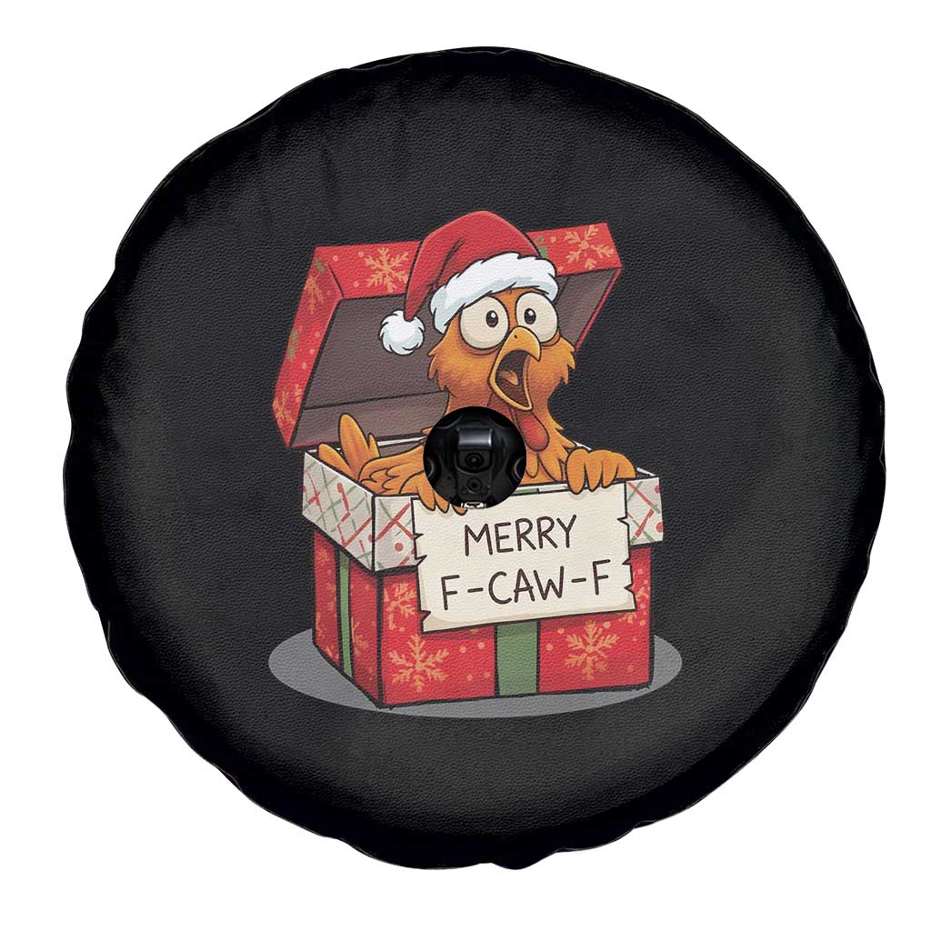 Merry F Caw F Santa Chicken Spare Tire Cover Funny Christmas Gift - Wonder Print Shop