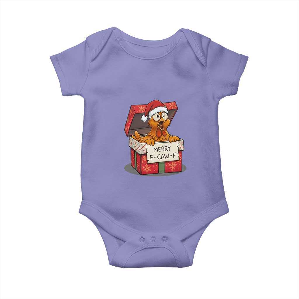 Merry F Caw F Santa Chicken Baby Onesie Funny Christmas Gift - Wonder Print Shop