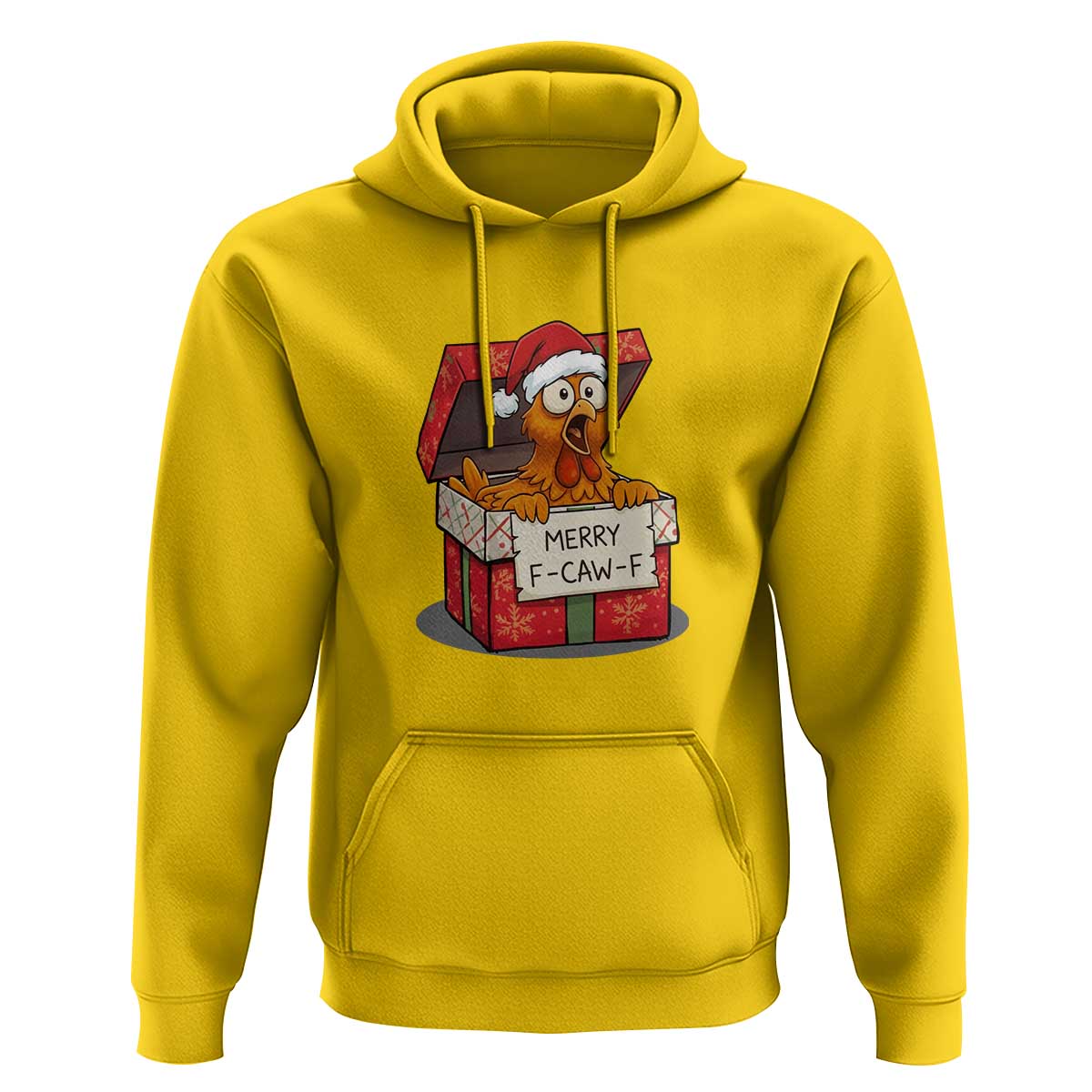 Merry F Caw F Santa Chicken Hoodie Funny Christmas Gift - Wonder Print Shop