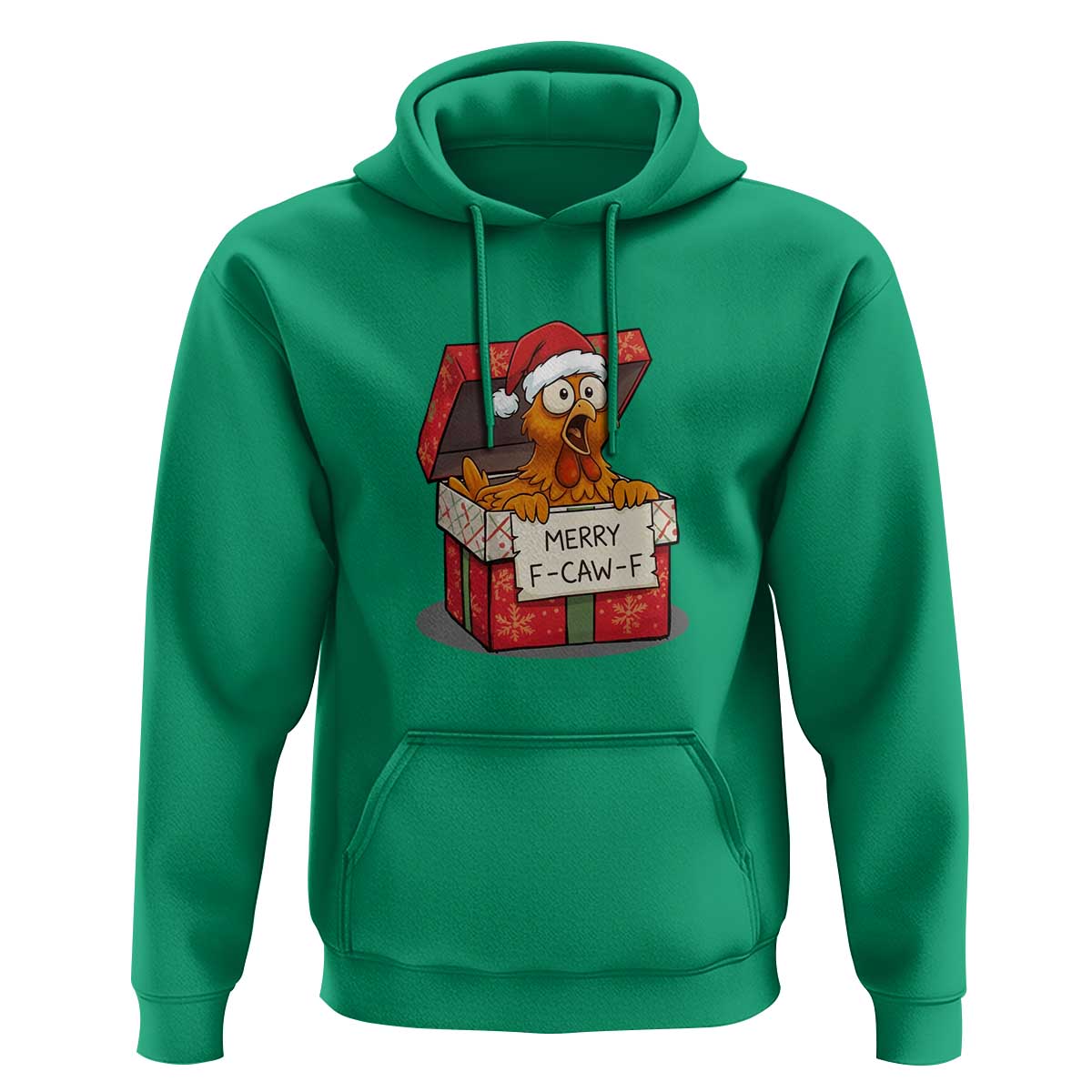 Merry F Caw F Santa Chicken Hoodie Funny Christmas Gift - Wonder Print Shop