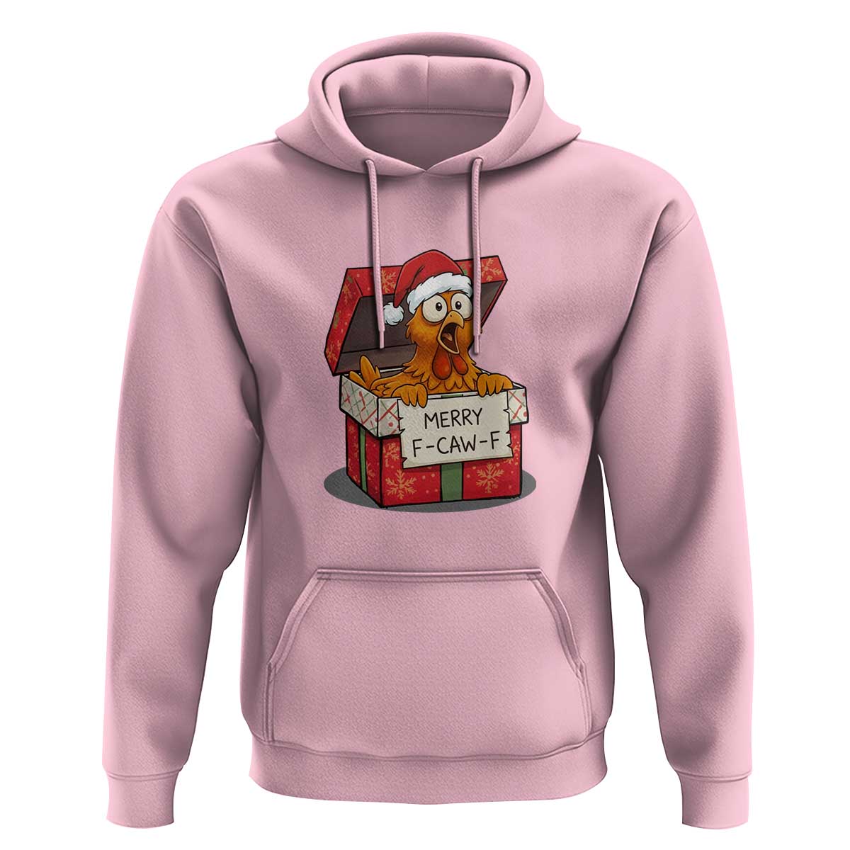Merry F Caw F Santa Chicken Hoodie Funny Christmas Gift - Wonder Print Shop