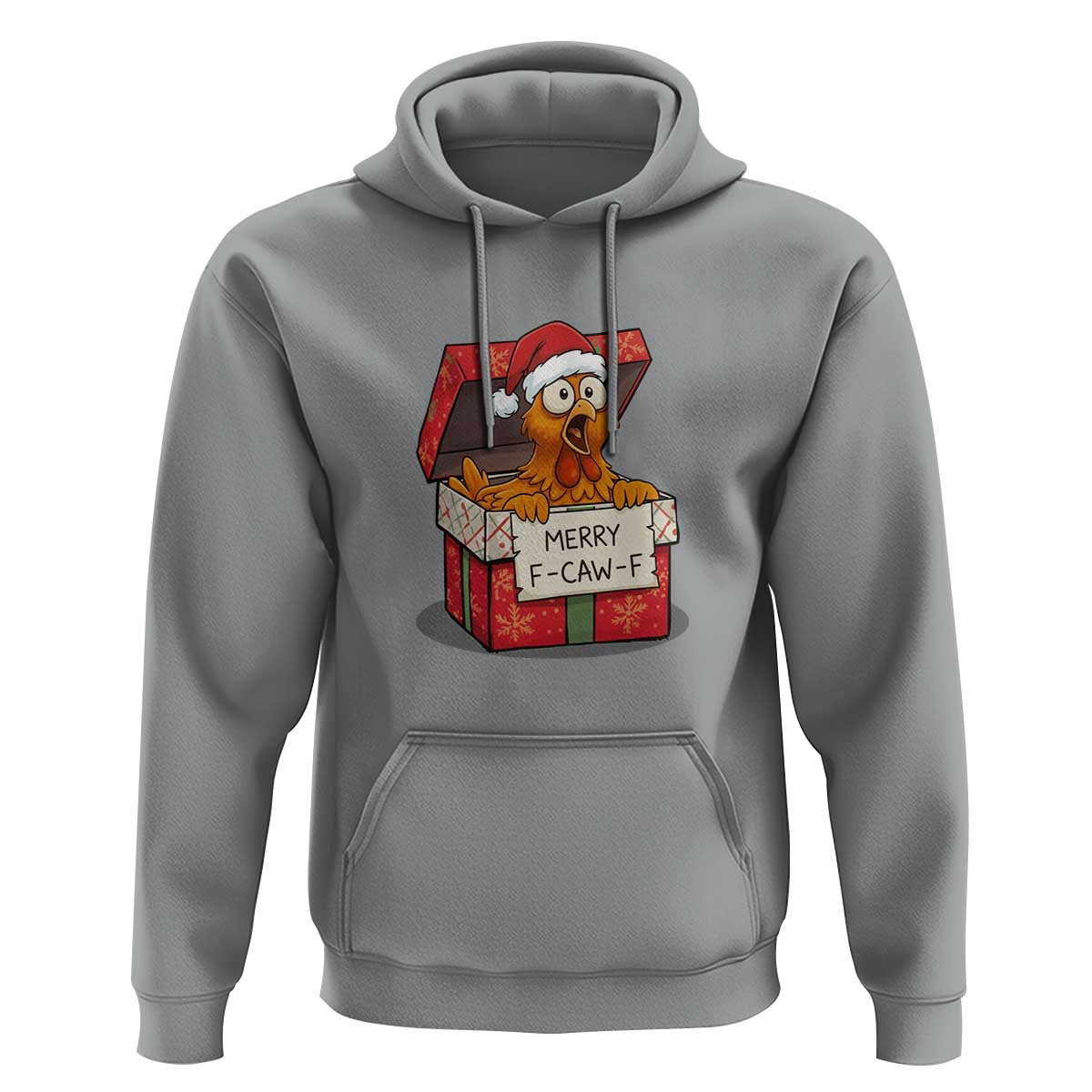 Merry F Caw F Santa Chicken Hoodie Funny Christmas Gift - Wonder Print Shop