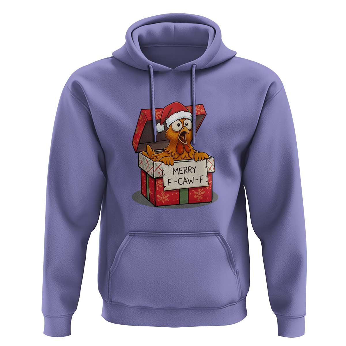 Merry F Caw F Santa Chicken Hoodie Funny Christmas Gift - Wonder Print Shop