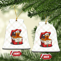 Merry F Caw F Santa Chicken Ceramic Ornament Funny Xmas Gift - Wonder Print Shop