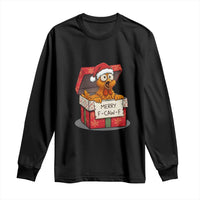 Merry F Caw F Santa Chicken Long Sleeve Shirt Funny Christmas Gift - Wonder Print Shop