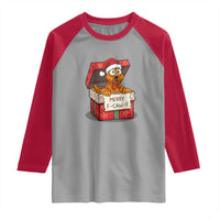 Merry F Caw F Santa Chicken Raglan Shirt Funny Christmas Gift - Wonder Print Shop