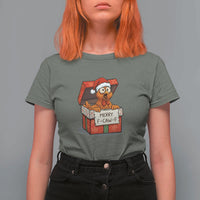 Merry F Caw F Santa Chicken T Shirt For Women Funny Christmas Gift - Wonder Print Shop