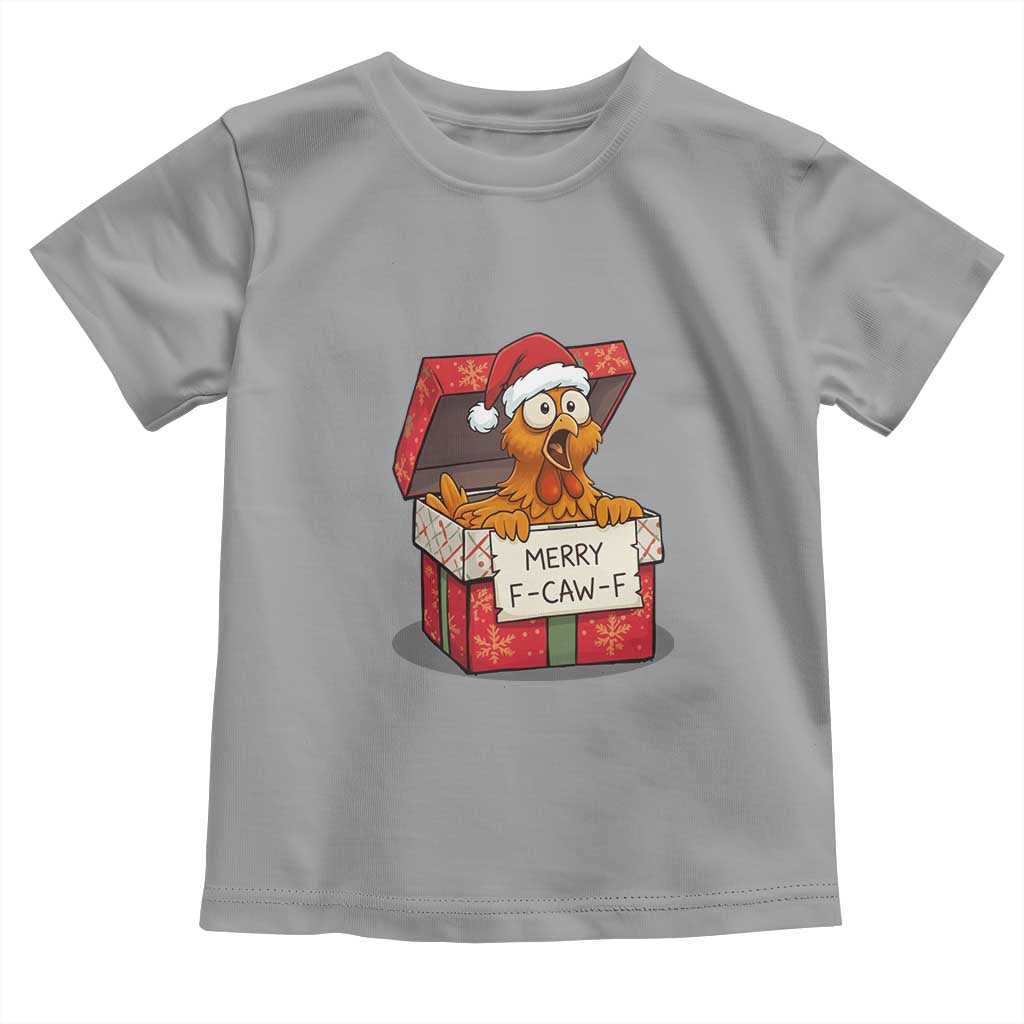 Merry F Caw F Santa Chicken Toddler T Shirt Funny Christmas Gift - Wonder Print Shop