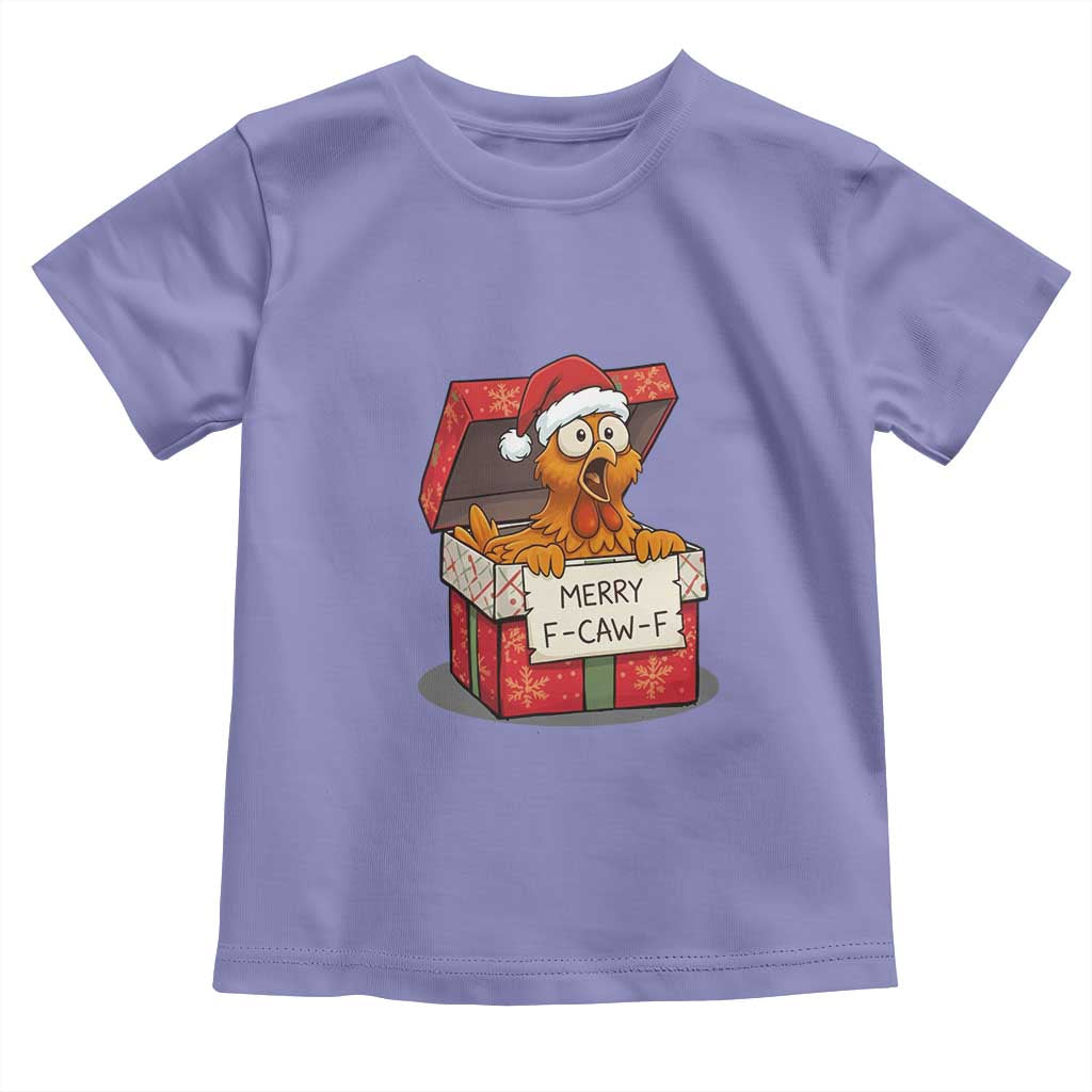 Merry F Caw F Santa Chicken Toddler T Shirt Funny Christmas Gift - Wonder Print Shop