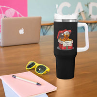 Merry F Caw F Santa Chicken Tumbler With Handle Funny Christmas Gift - Wonder Print Shop