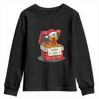 Merry F Caw F Santa Chicken Youth Sweatshirt Funny Christmas Gift - Wonder Print Shop