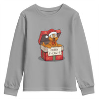 Merry F Caw F Santa Chicken Youth Sweatshirt Funny Christmas Gift - Wonder Print Shop