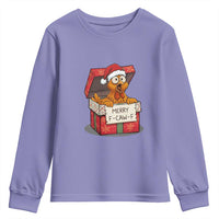 Merry F Caw F Santa Chicken Youth Sweatshirt Funny Christmas Gift - Wonder Print Shop