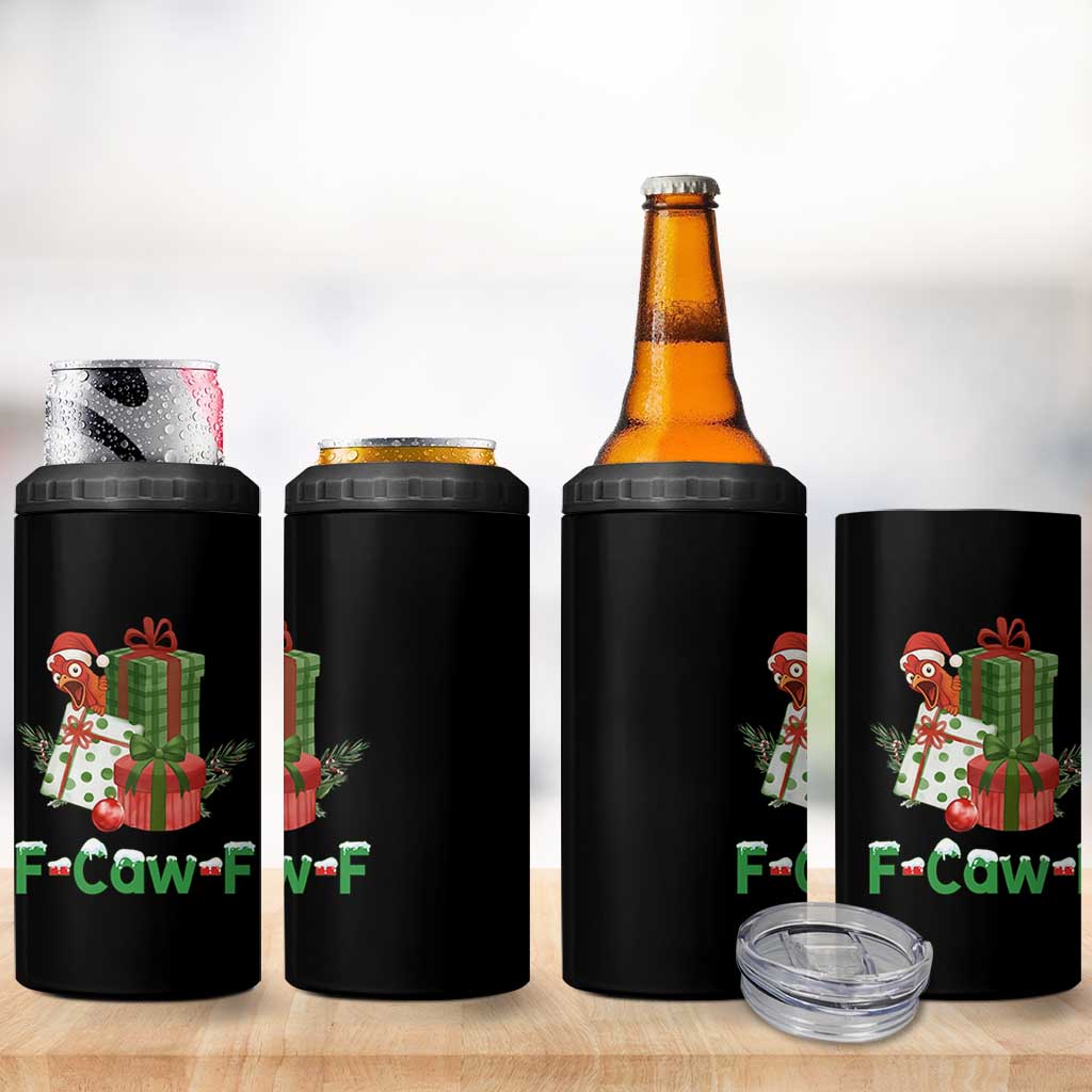 F Caw F Chicken 4 in 1 Can Cooler Tumbler Funny Farm Life Holiday Gift - Wonder Print Shop