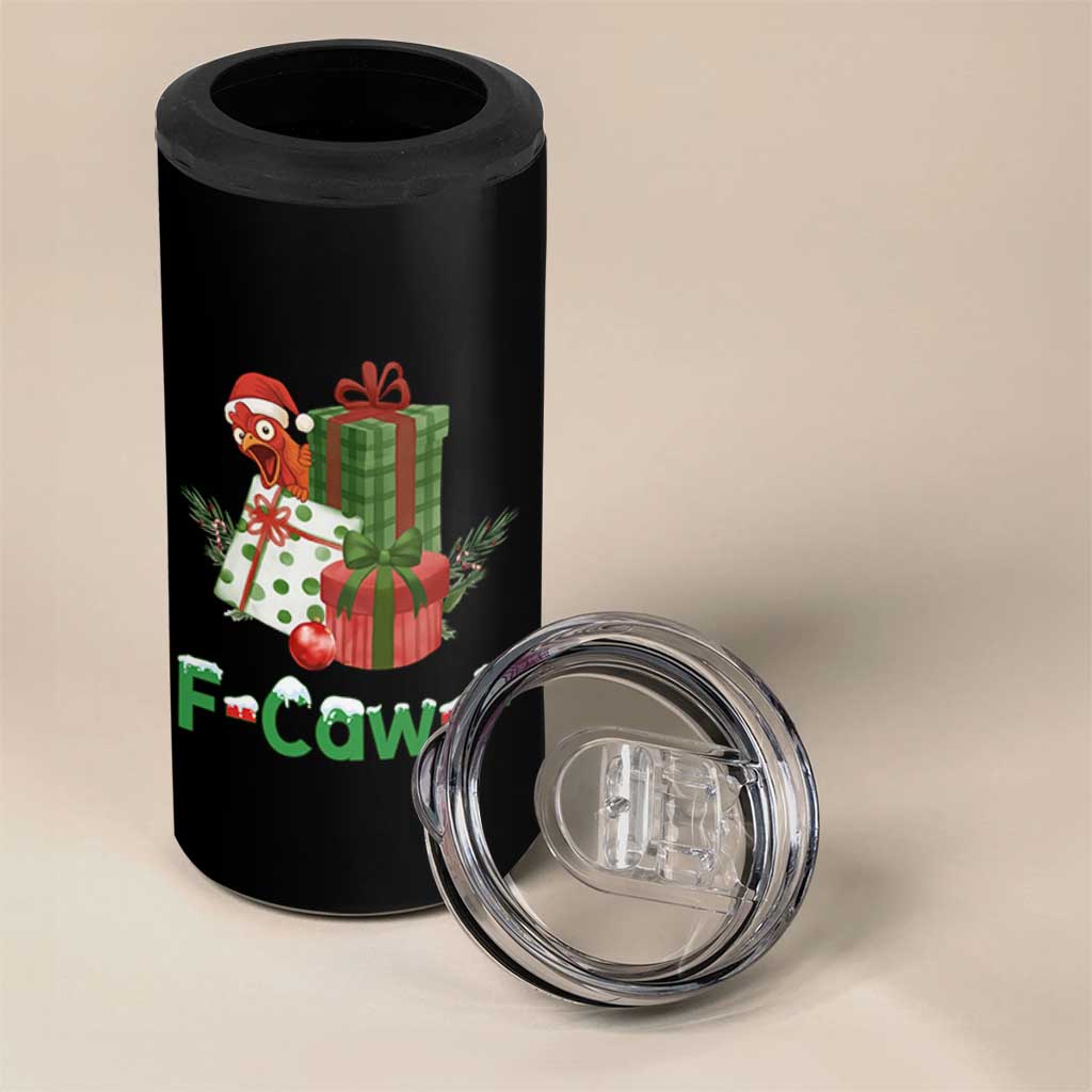 F Caw F Chicken 4 in 1 Can Cooler Tumbler Funny Farm Life Holiday Gift - Wonder Print Shop