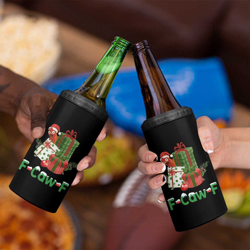 F Caw F Chicken 4 in 1 Can Cooler Tumbler Funny Farm Life Holiday Gift - Wonder Print Shop