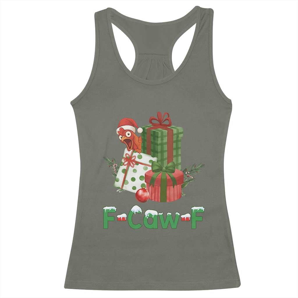 F Caw F Chicken Racerback Tank Top Funny Farm Life Holiday Gift - Wonder Print Shop