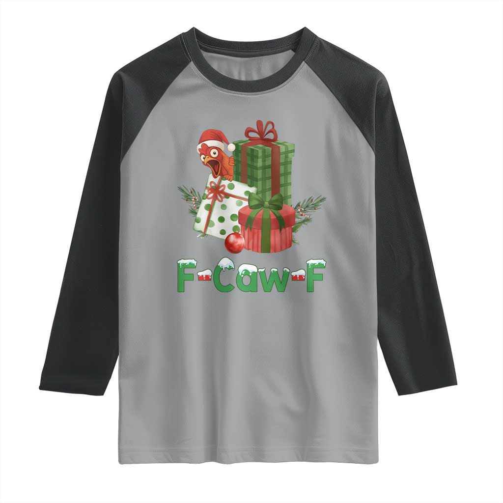 F Caw F Chicken Raglan Shirt Funny Farm Life Holiday Gift - Wonder Print Shop