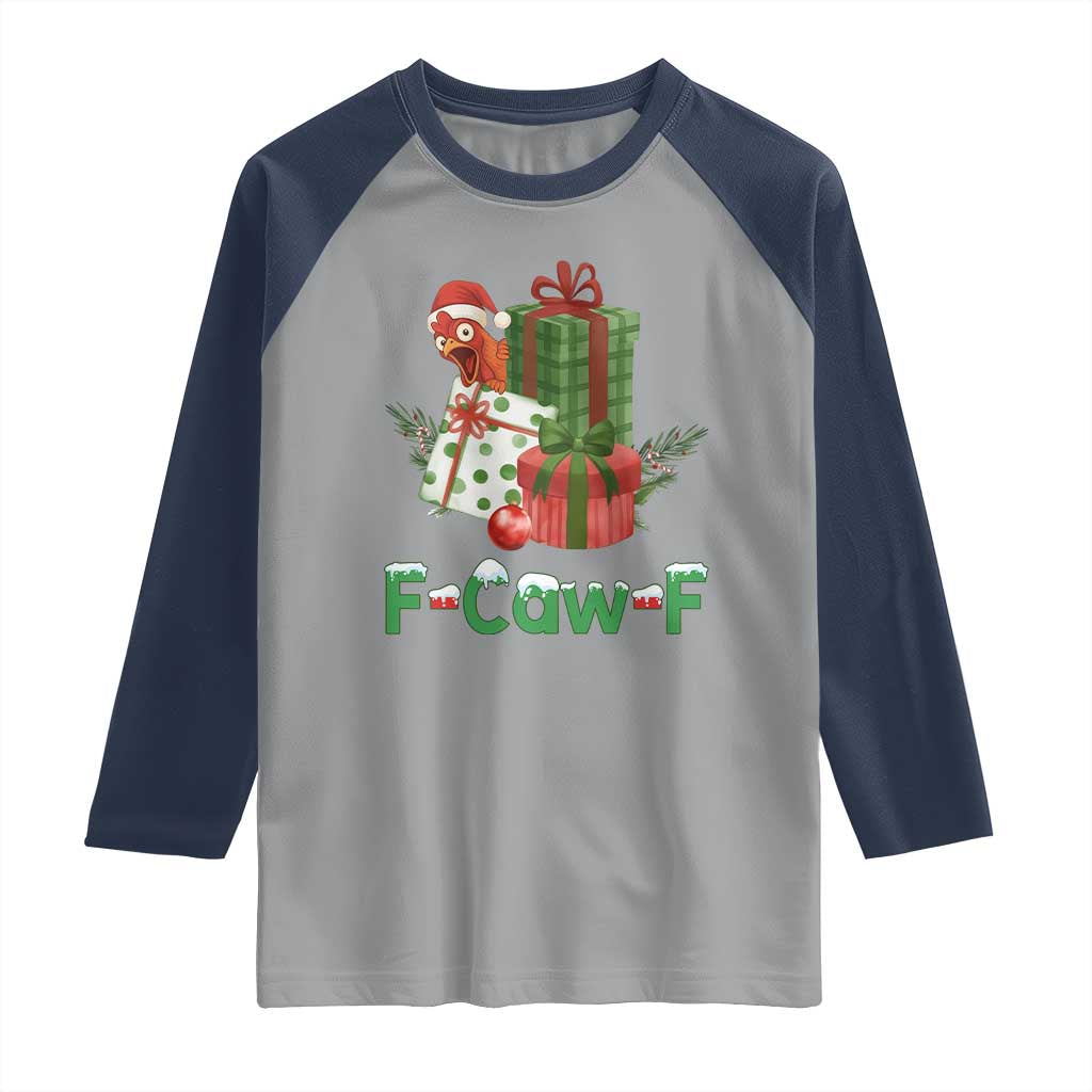 F Caw F Chicken Raglan Shirt Funny Farm Life Holiday Gift - Wonder Print Shop