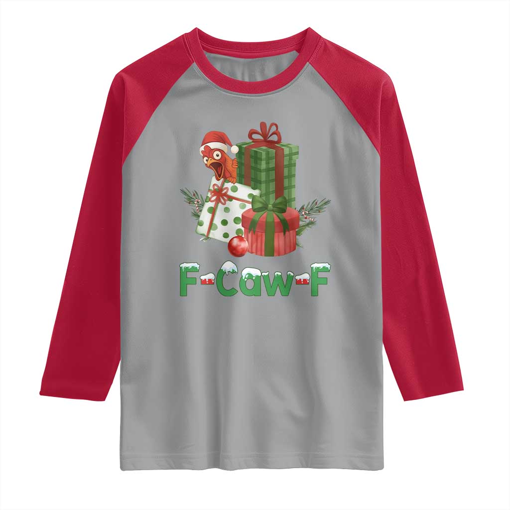 F Caw F Chicken Raglan Shirt Funny Farm Life Holiday Gift - Wonder Print Shop