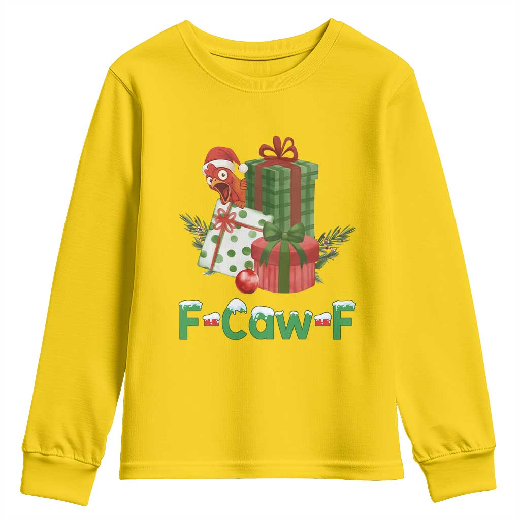 F Caw F Chicken Youth Sweatshirt Funny Farm Life Holiday Gift - Wonder Print Shop