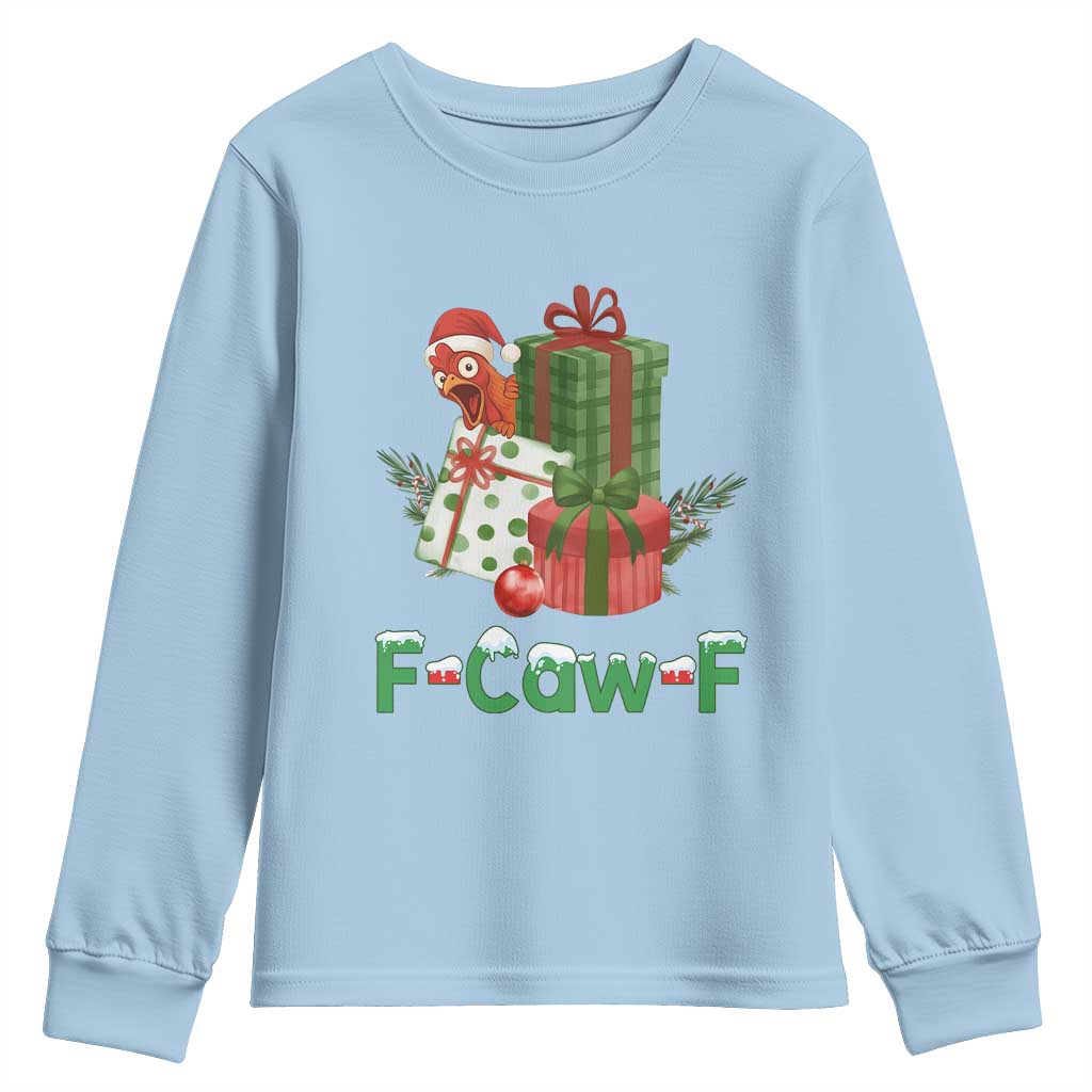 F Caw F Chicken Youth Sweatshirt Funny Farm Life Holiday Gift - Wonder Print Shop