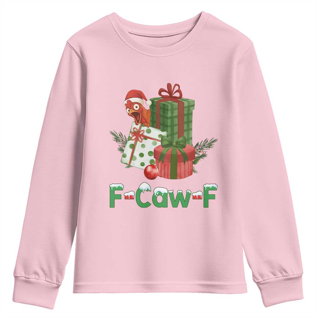 F Caw F Chicken Youth Sweatshirt Funny Farm Life Holiday Gift - Wonder Print Shop