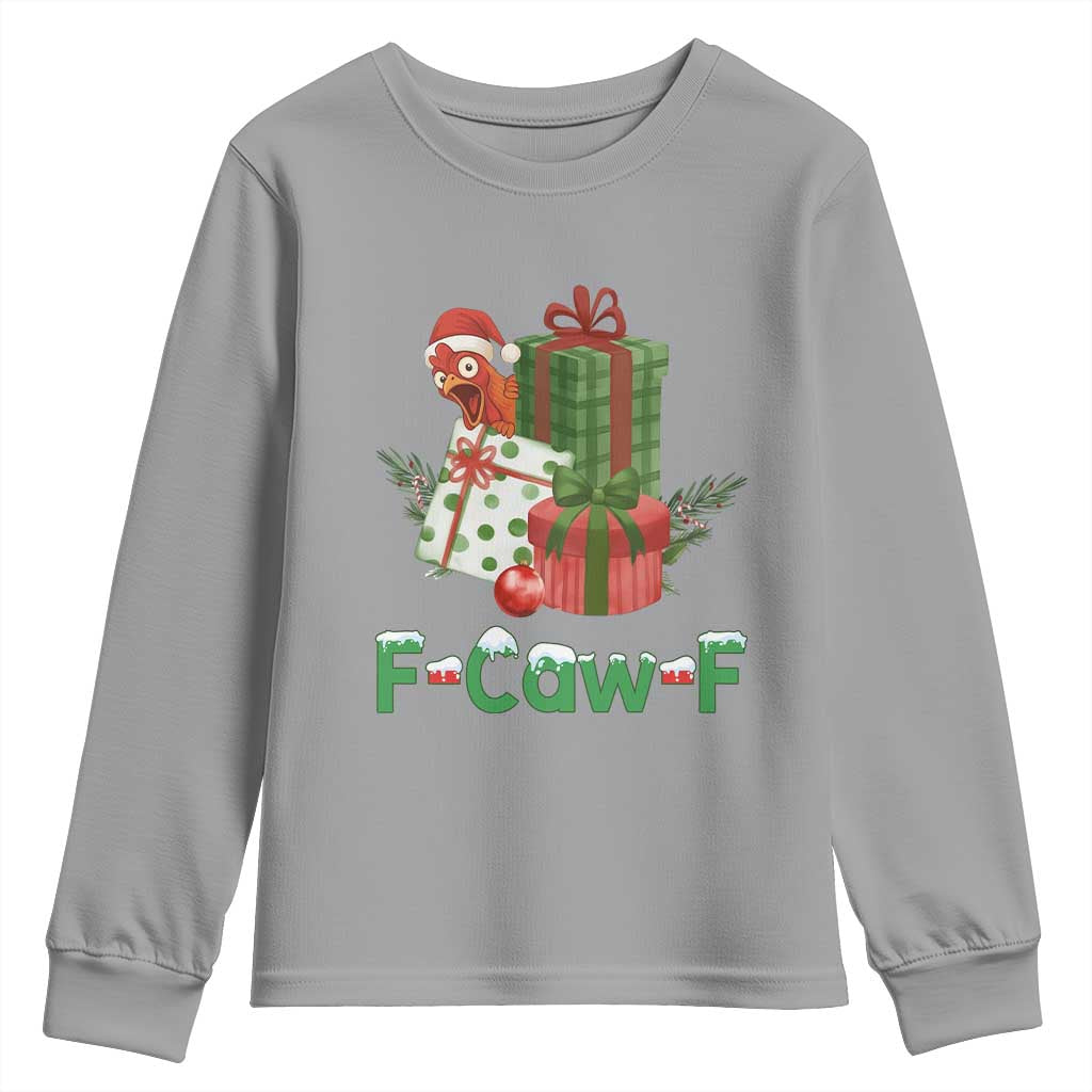 F Caw F Chicken Youth Sweatshirt Funny Farm Life Holiday Gift - Wonder Print Shop