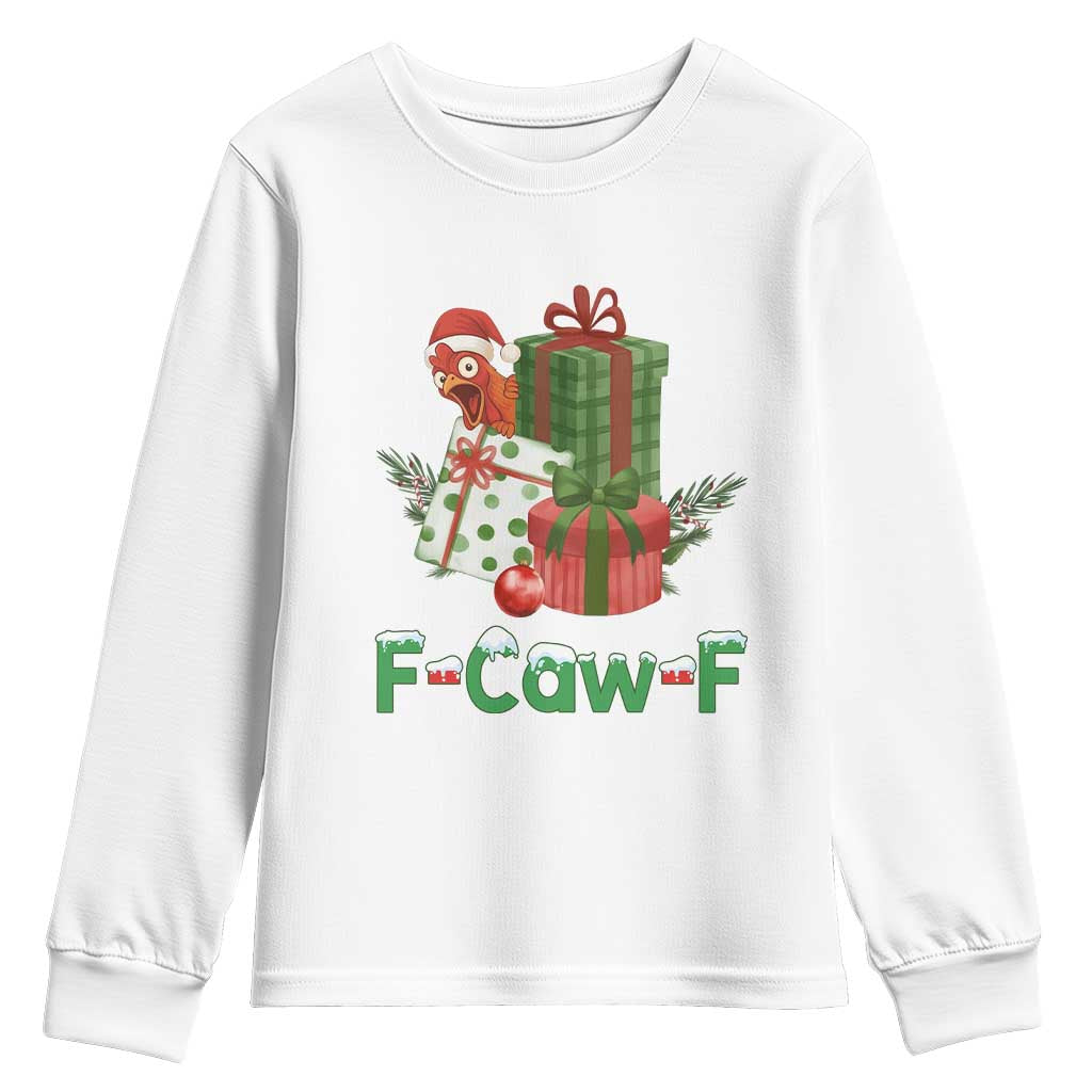 F Caw F Chicken Youth Sweatshirt Funny Farm Life Holiday Gift - Wonder Print Shop