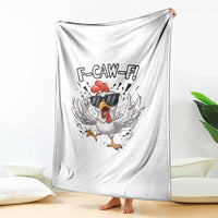 Funny F Caw F Chicken Sarcastic Joke Gift Throw Blanket - Wonder Print Shop
