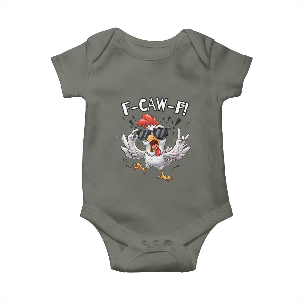 Funny F Caw F Chicken Sarcastic Joke Gift Baby Onesie - Wonder Print Shop