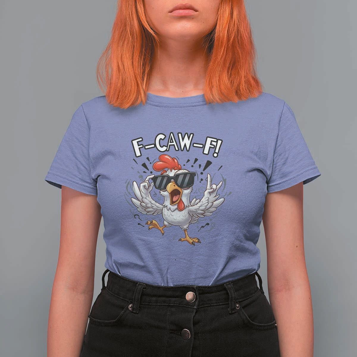 Funny F Caw F Chicken Sarcastic Joke Gift T Shirt For Women - Wonder Print Shop