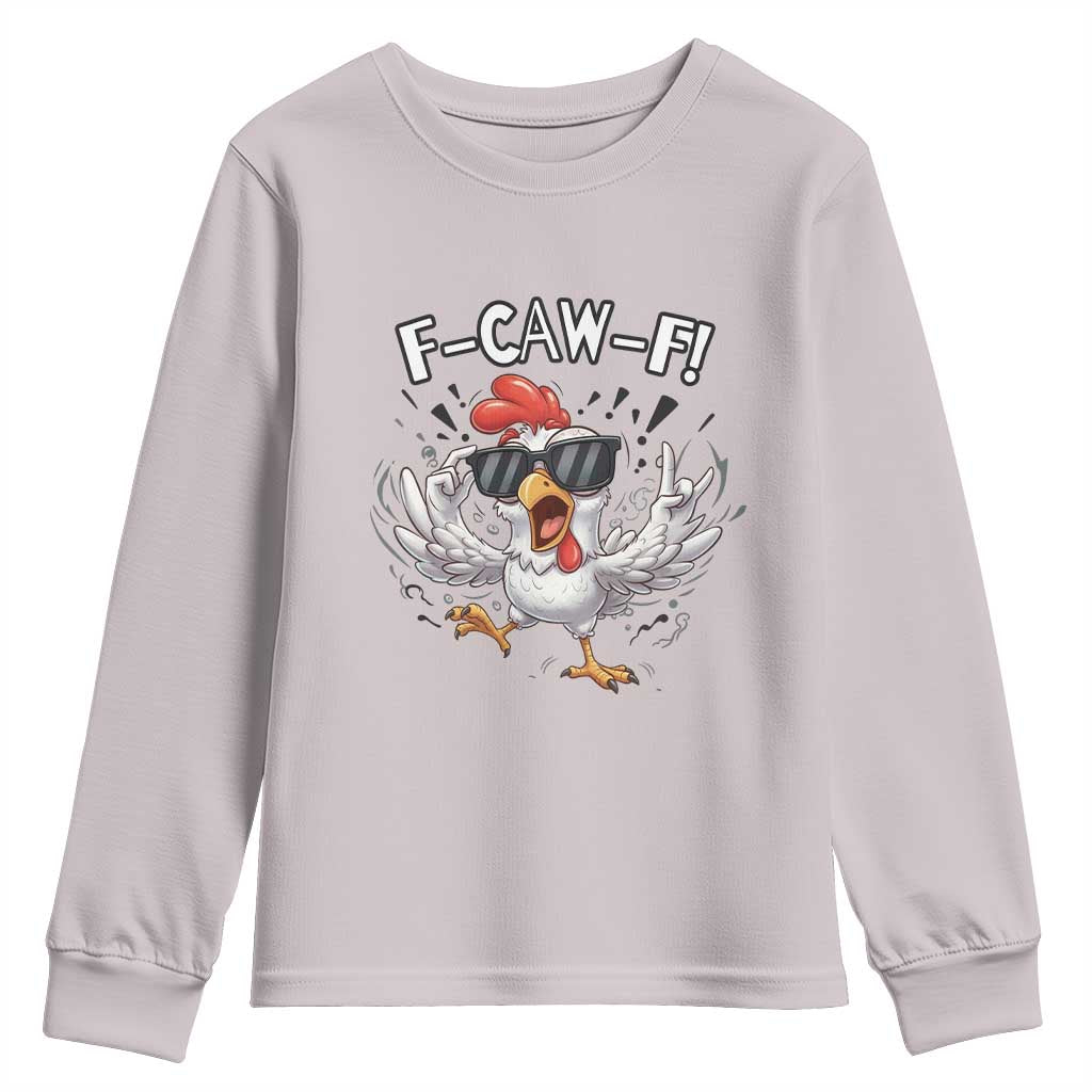 Funny F Caw F Chicken Sarcastic Joke Gift Youth Sweatshirt - Wonder Print Shop