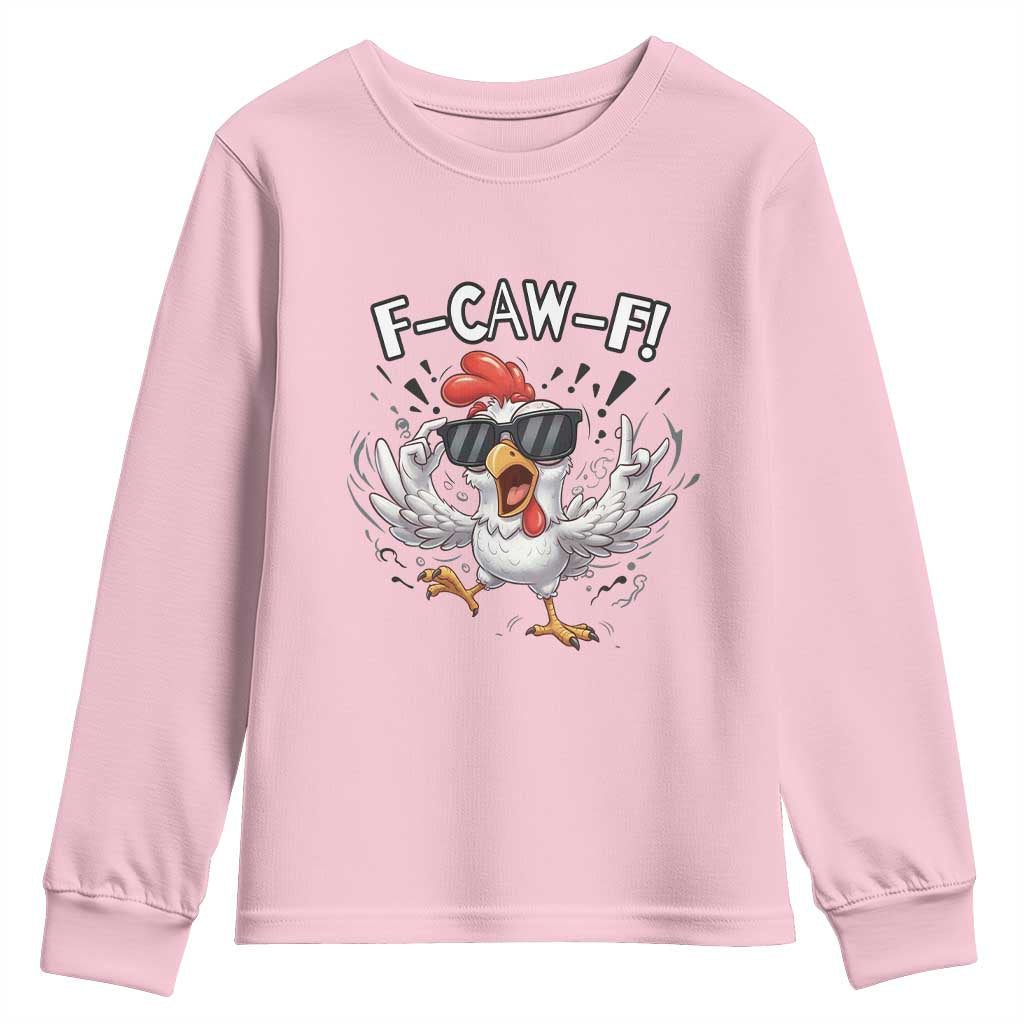 Funny F Caw F Chicken Sarcastic Joke Gift Youth Sweatshirt - Wonder Print Shop