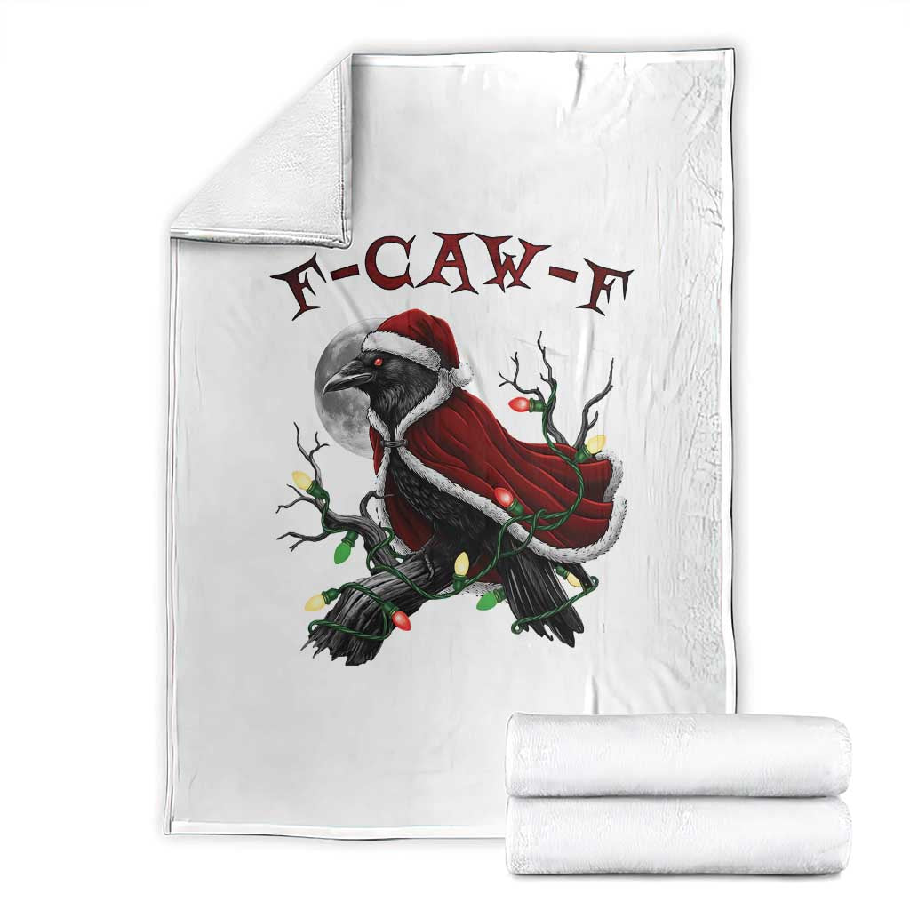 F Caw F Raven Sarcastic Joke Throw Blanket Holiday Gag Gift - Wonder Print Shop